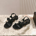 CC 26s Bow Sandals Black Cowhide 658471