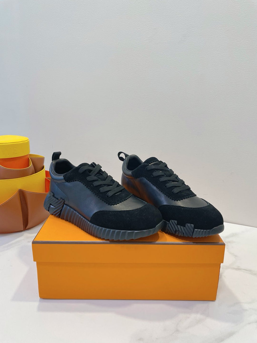 HM  Bouncing sneaker Black Calfskin and Suede 212289