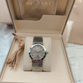 BVLGARI 33mm Diamond Numerals Sliver Case Steel