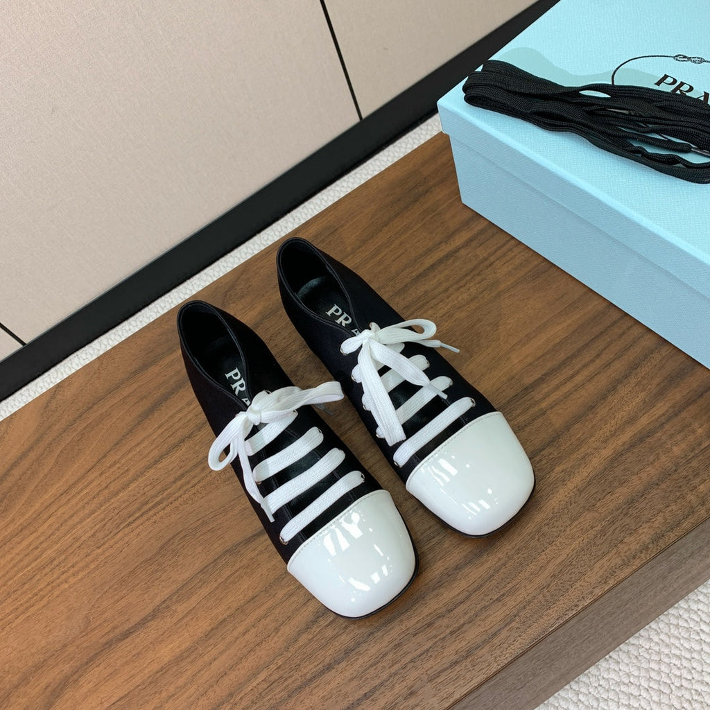 PRA 26S Chunky Heeled 40 Black White Sheepskin 606374