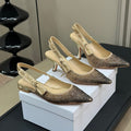 J'Adior Slingback Black Gold-tone Cotton Microbeads
