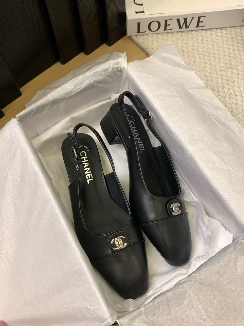 CC 25K Slingback Flat Calfskin