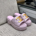 mule sandal 95 pink quilted waxed leather