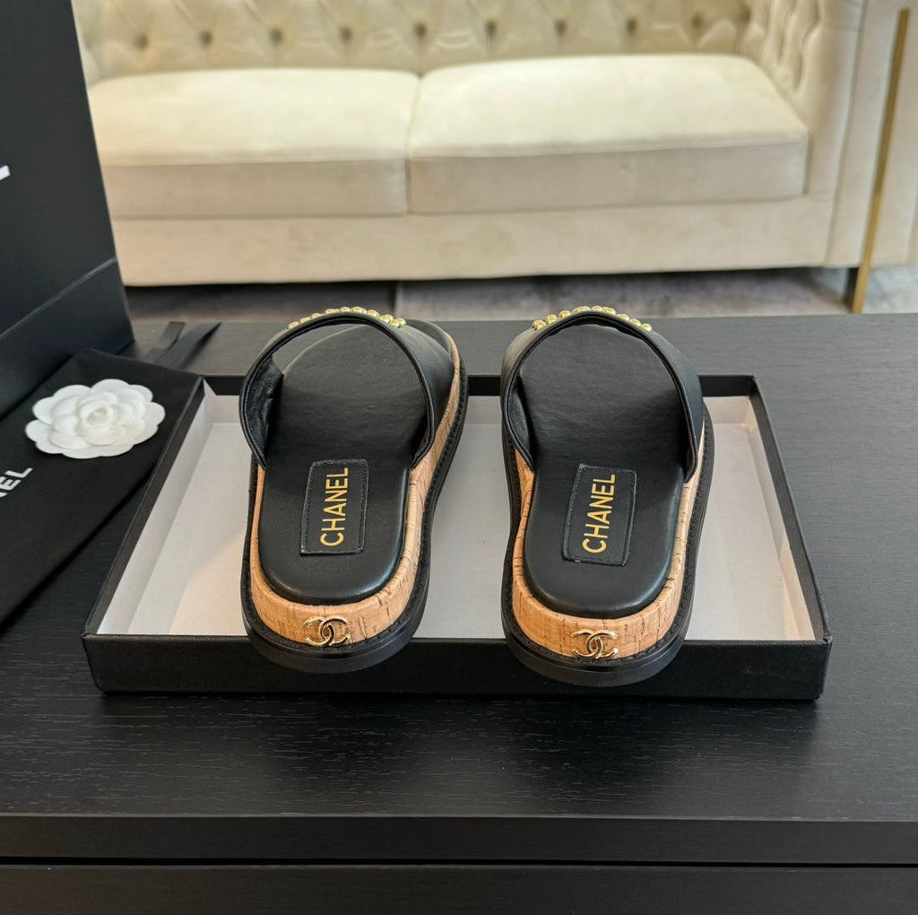 CC 25C Slippers Black Sheepskin 213106