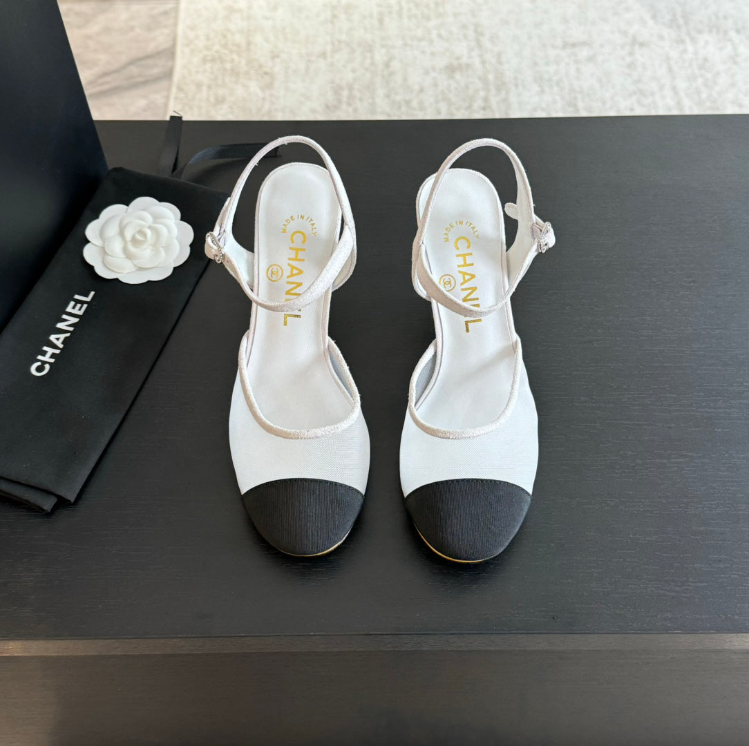 Waterproof Platform High Heels Transparent Heel Mesh White
