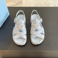 PRA CRISSCROSS RUBBER SANDALS PASTEL SKY CALFSKIN