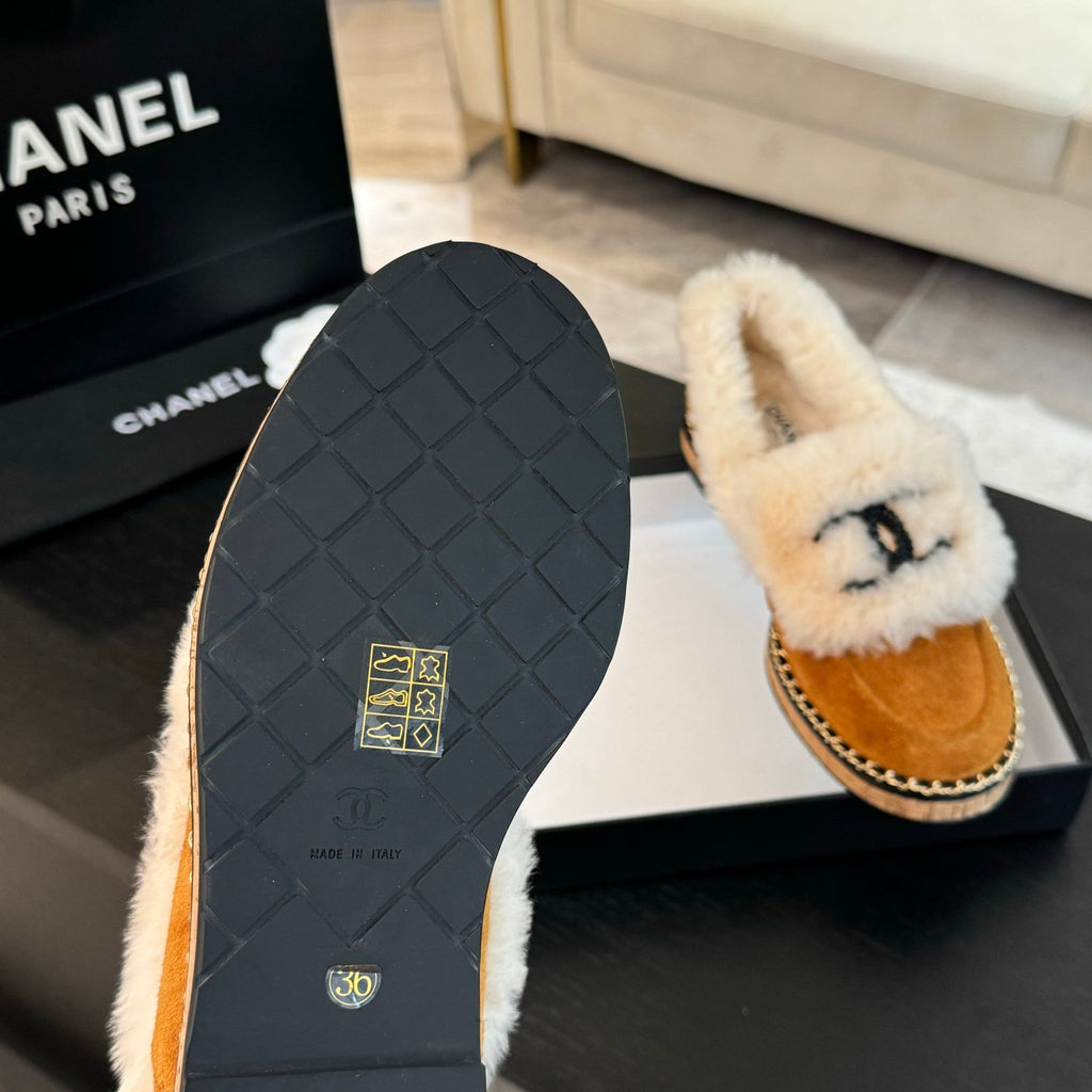 CC Moccasins Yellow Orange Suede And Fleece