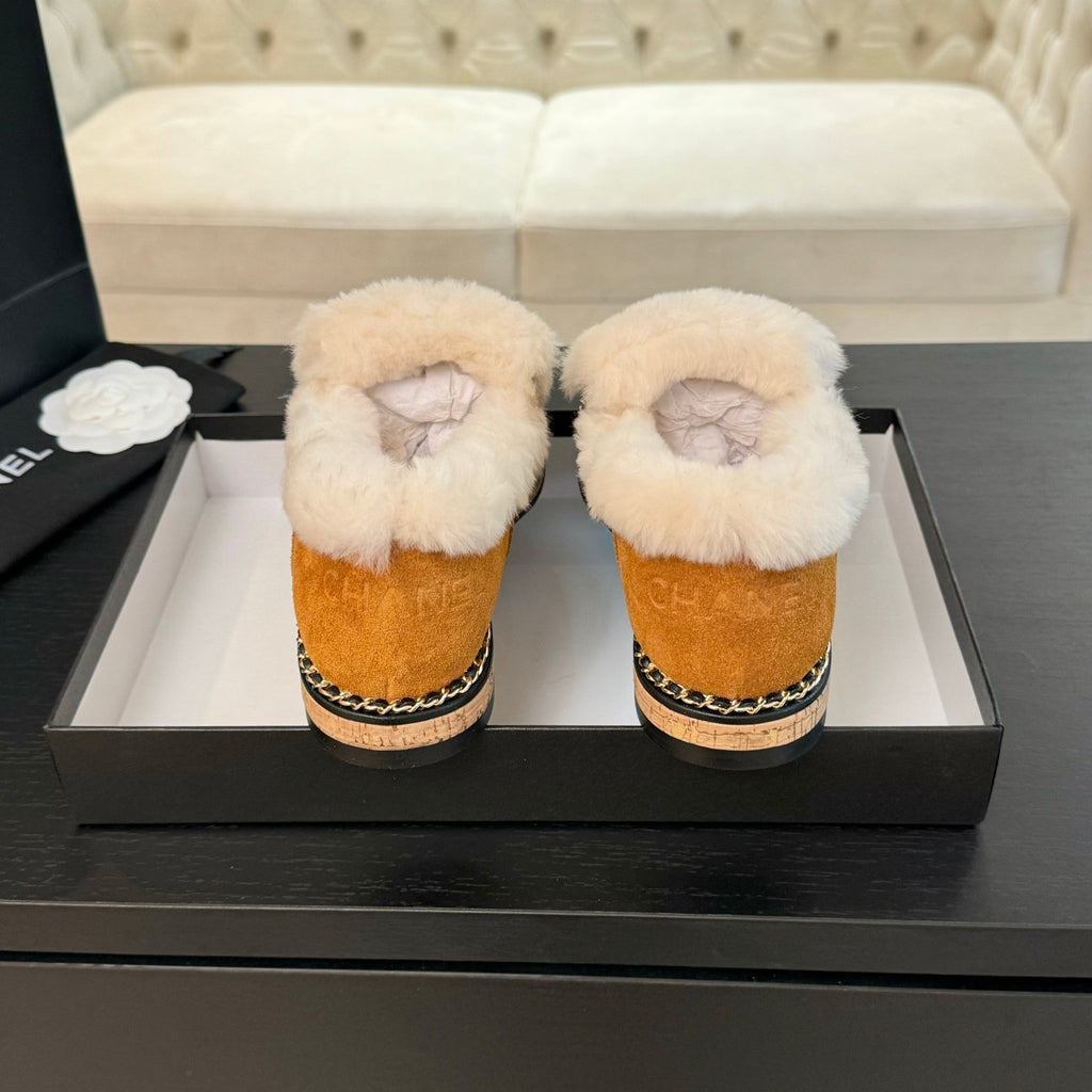 CC Moccasins Yellow Orange Suede And Fleece