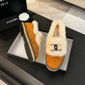 CC Moccasins Yellow Orange Suede And Fleece