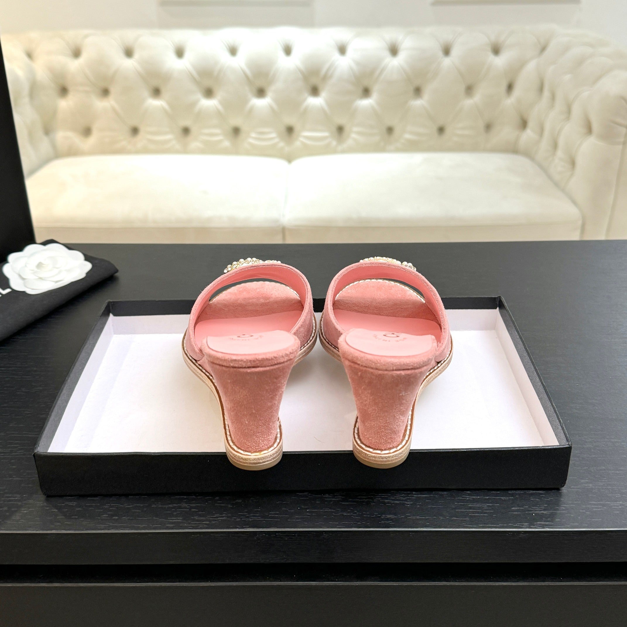 CC 2026 Wedge Sandals 65 Pink Suede 667768