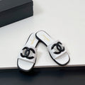 CC Slippers In White Calfskin 149748