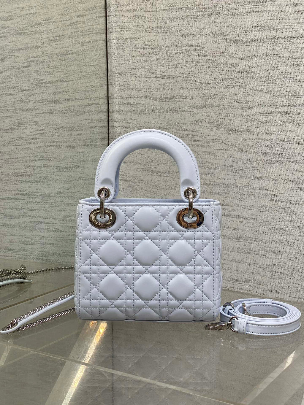 Dior 2026 Mini Lady Dior Bag Glacier Blue Lambskin 270717