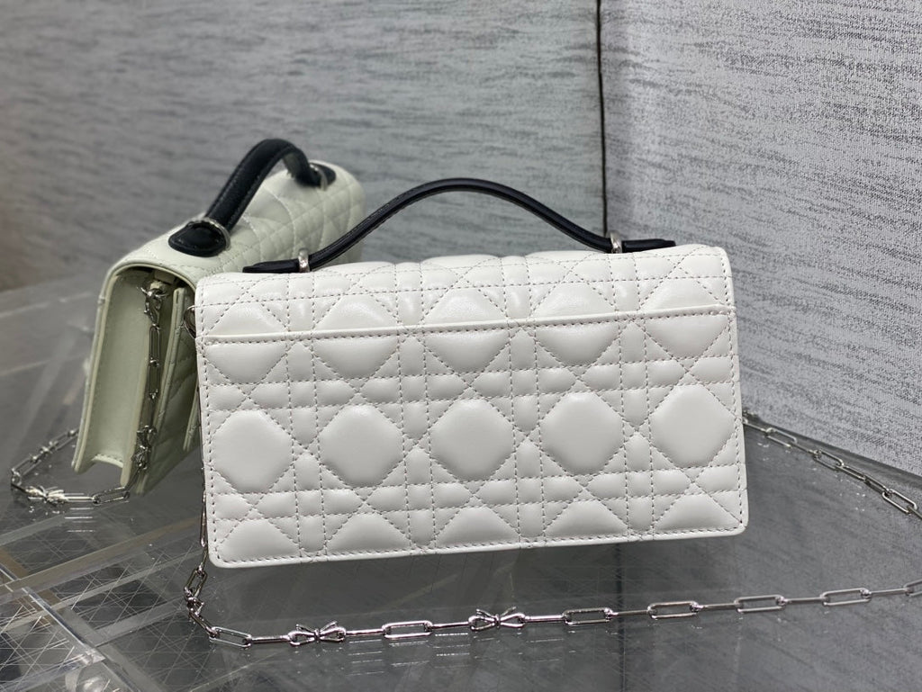 Dior 2026 My Dior Mini Bag Two-Tone White Black Lambskin 284081