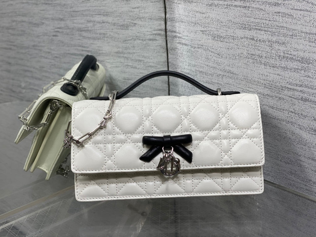 Dior 2026 My Dior Mini Bag Two-Tone White Black Lambskin 284081