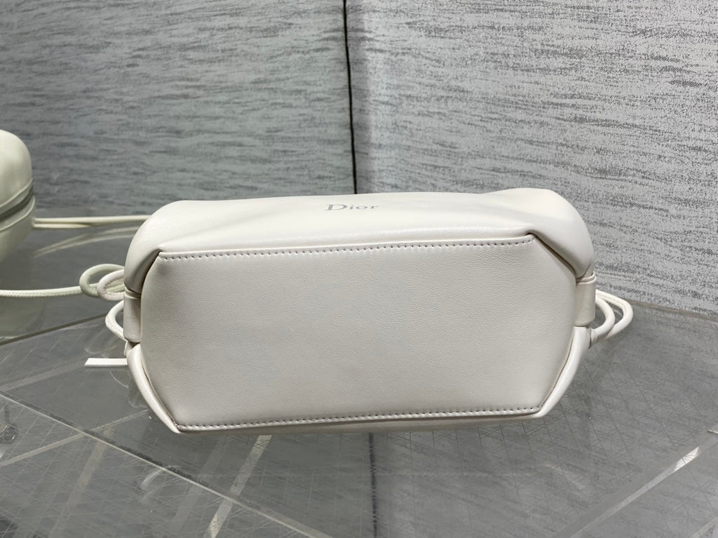 Dior 2026 Bow Pouch 20cm White Lambskin 284143
