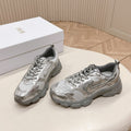 CD 26s Chrono Sneakers Metallic Silver Cowhide Mesh 643752