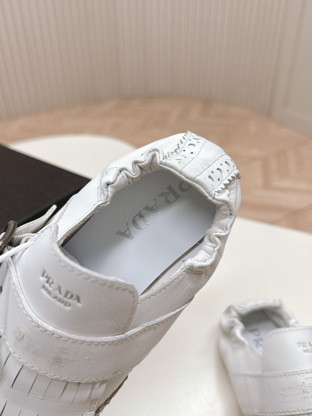 PRA 26S Ballet Flats White Calfskin 600586