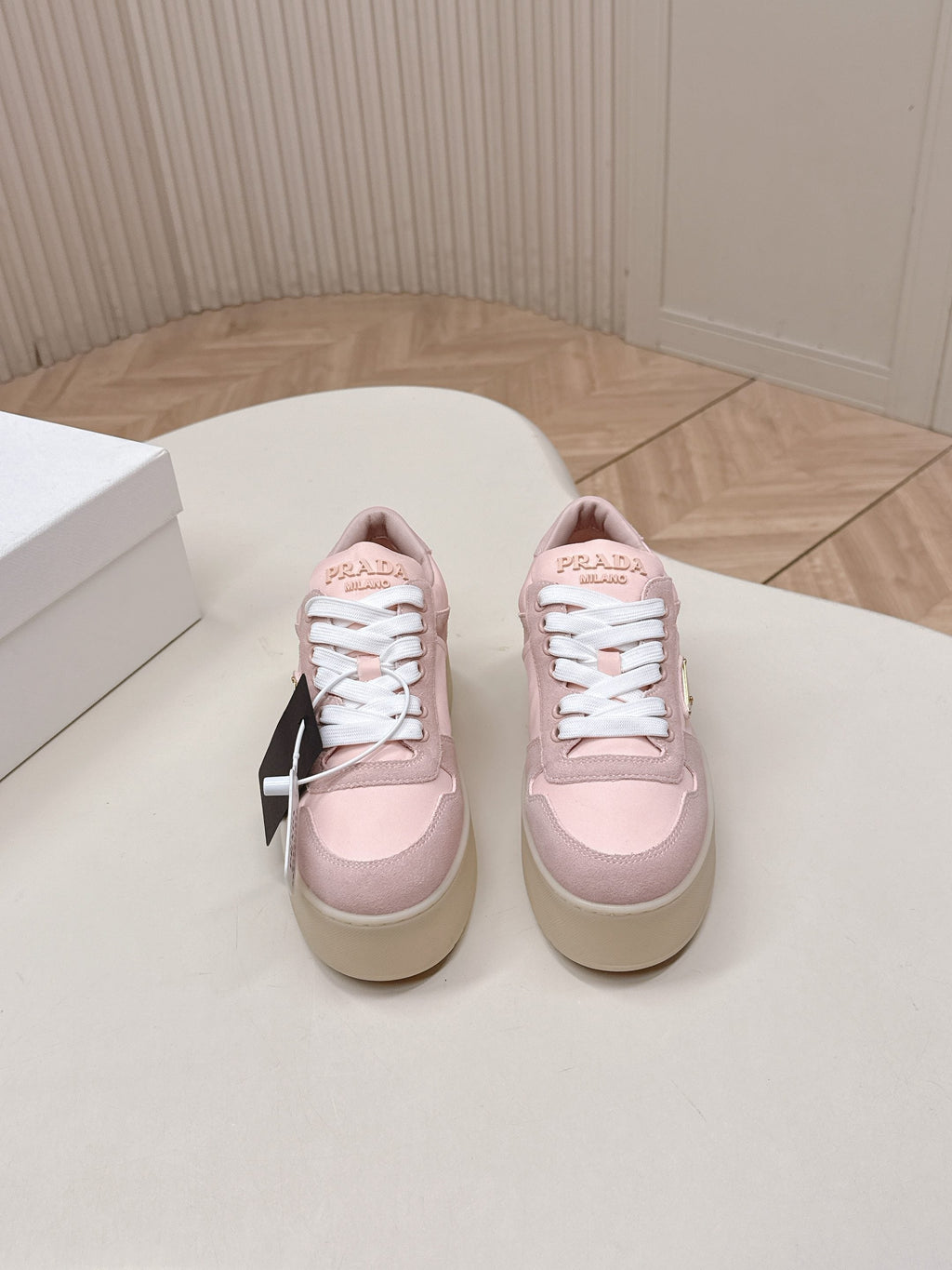 PRA 2026S Platform Sneakers 50 Pink Suede Cowhide 663494
