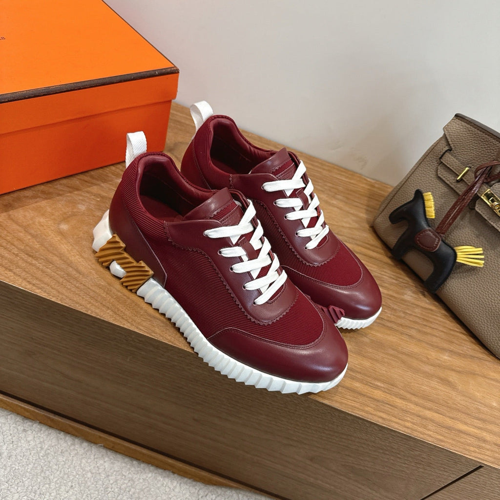 HM 26ss Sneakers Burgundy Leather 638577