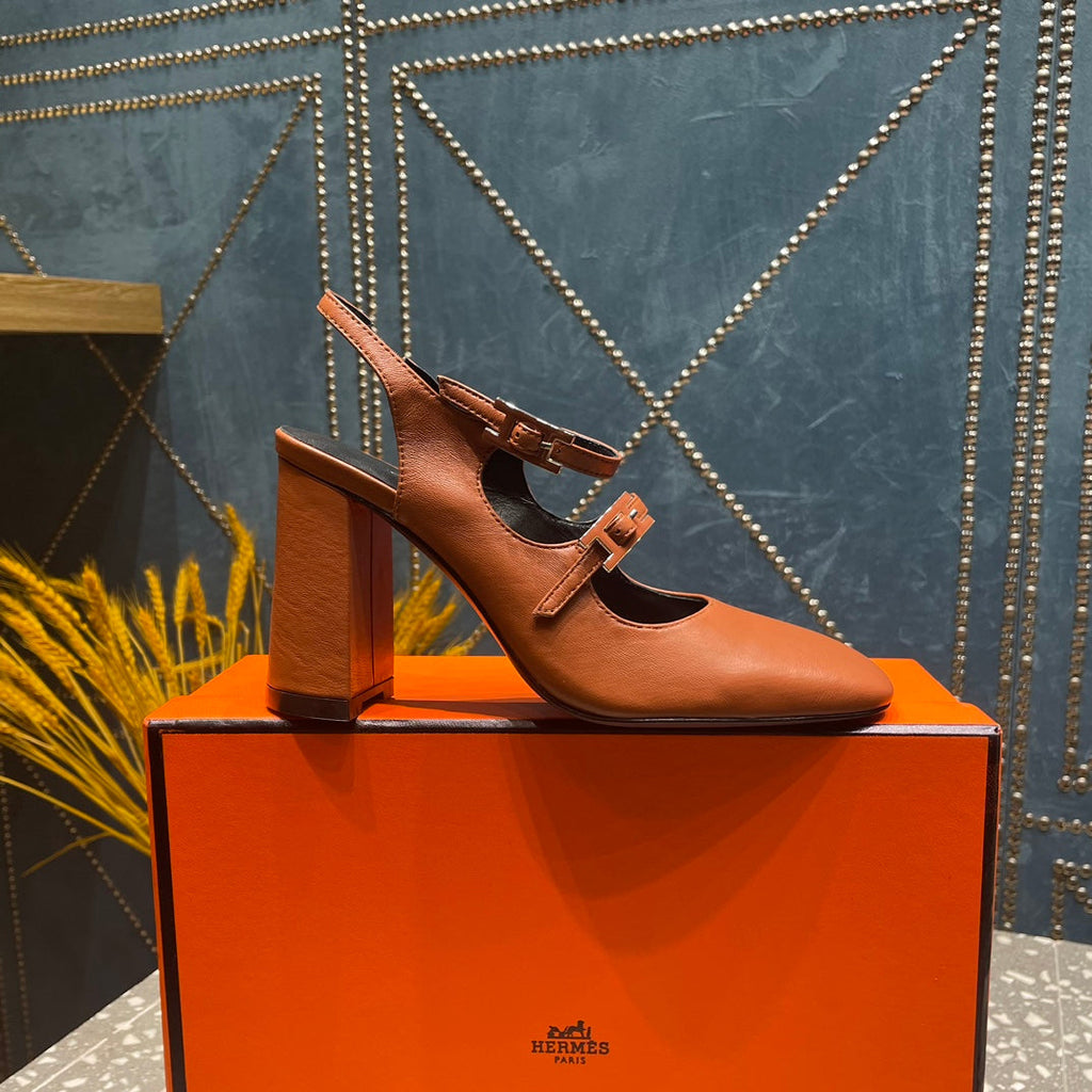 HM Jackie 80 Pump Brown Cowhide 962917