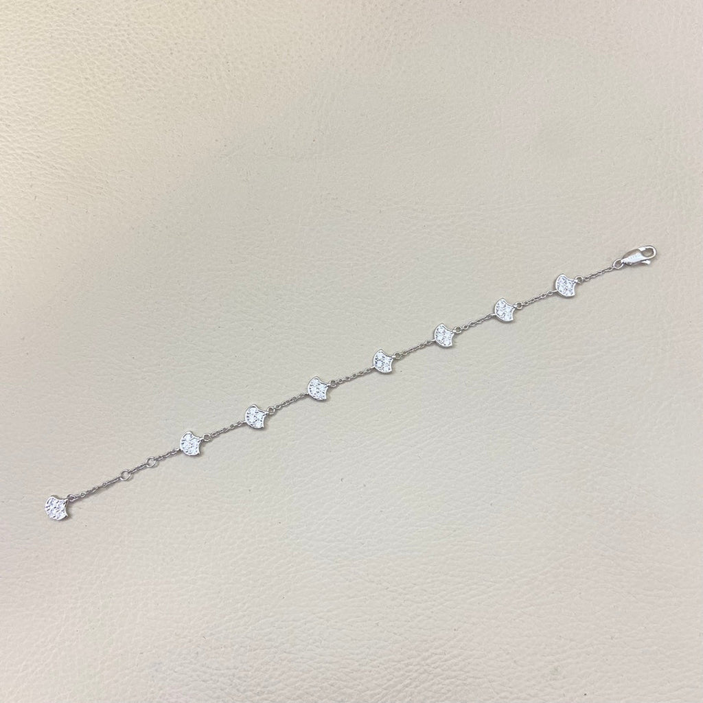 Graff New Full Diamond 8-Fan Shaped Sliver Bracelet