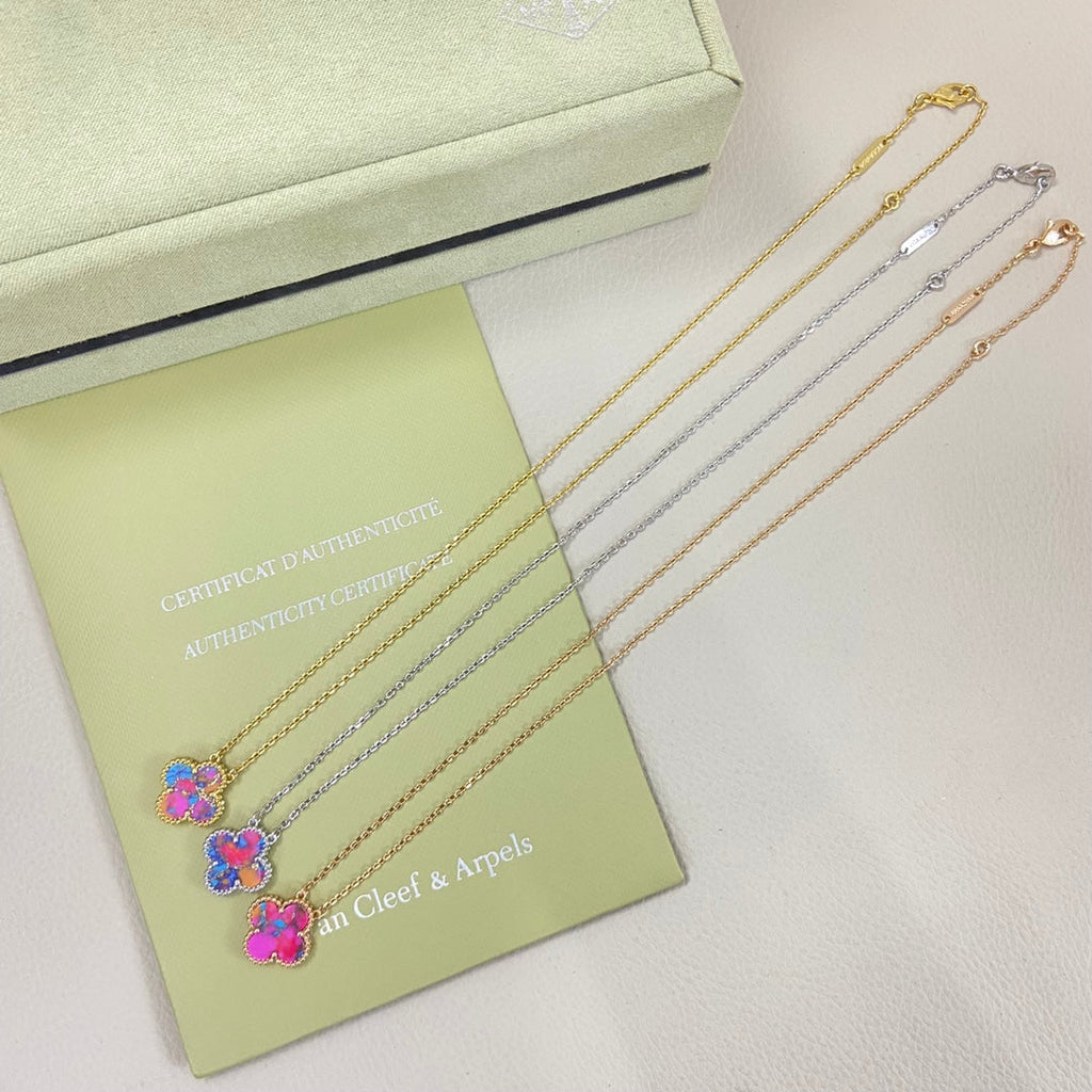 VCA Clover Vintage Pink Mop Necklace