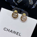 CC Little Gold Diamond Rhinestone Earrings