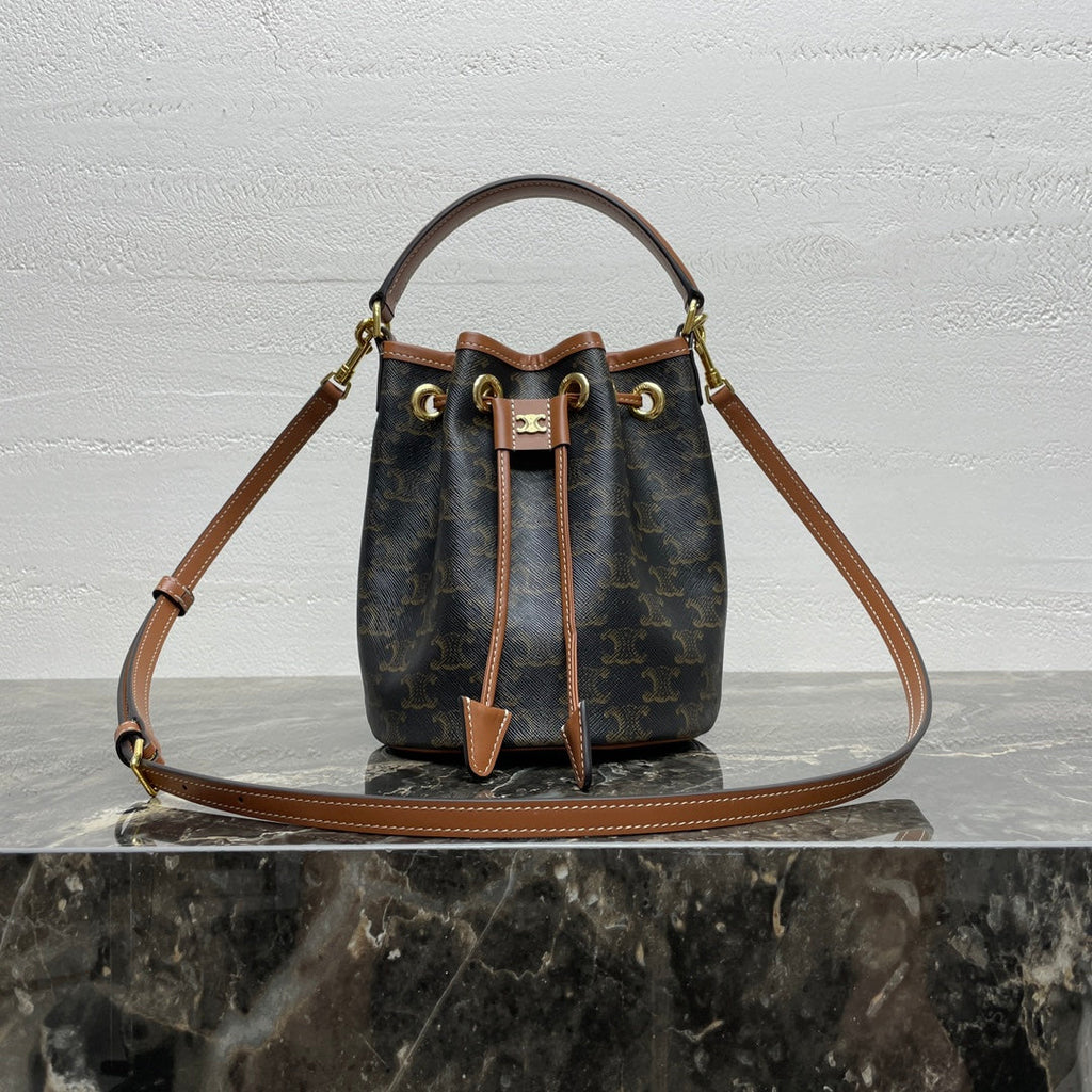 CELINE TEEN CLARA 19 BAG BLACK BROWN CALFSKIN