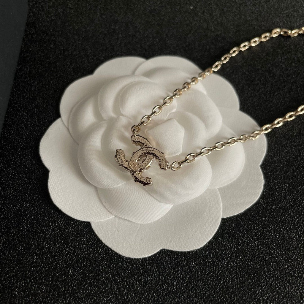 CC Vintage  Double C Gold Diamond Necklaces