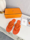 HM 26ss Pig-Nose Slipper Orange Leather 605908