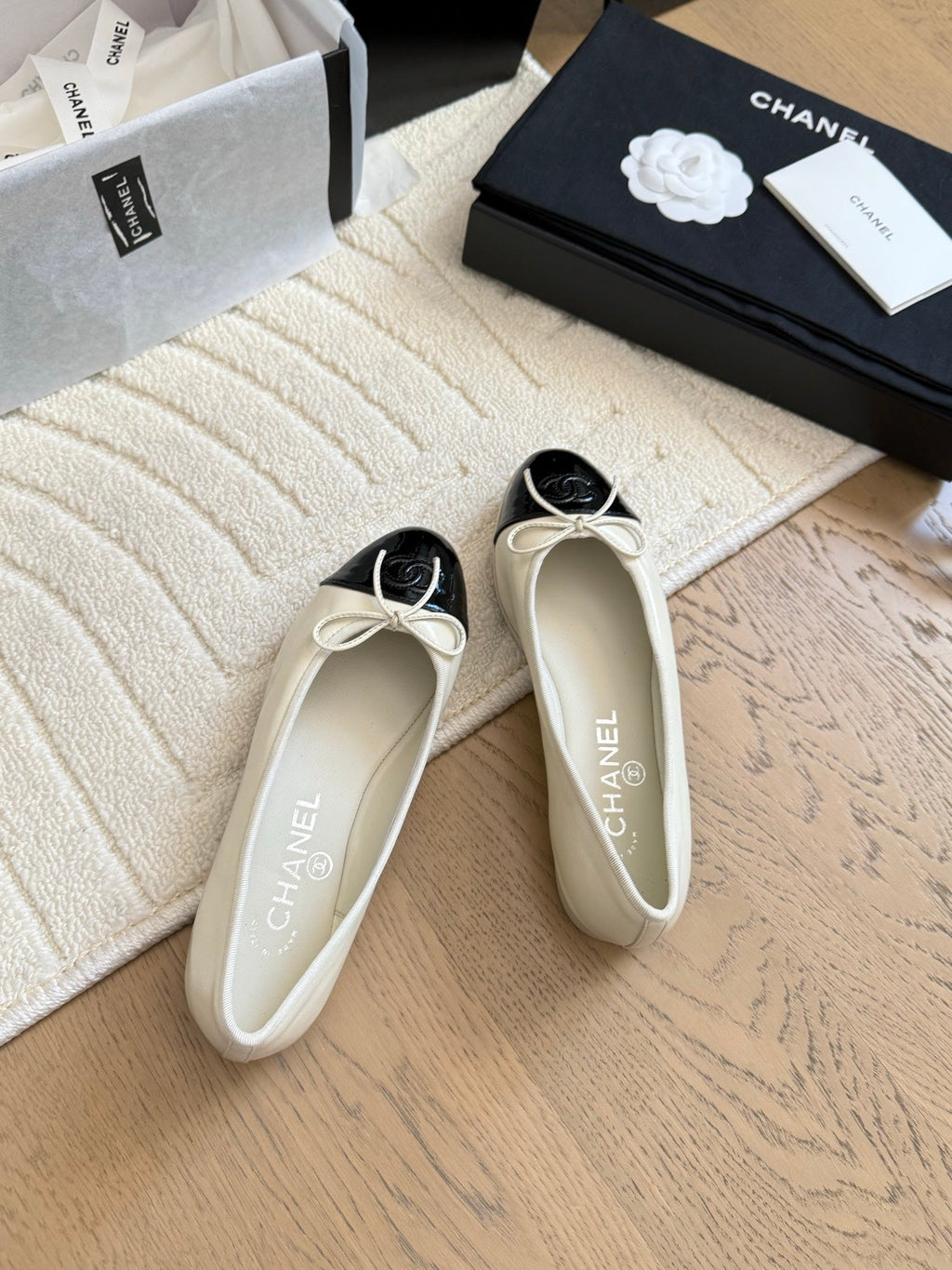 CC 25C Ballet Flat Two-tone Patent Calfskin