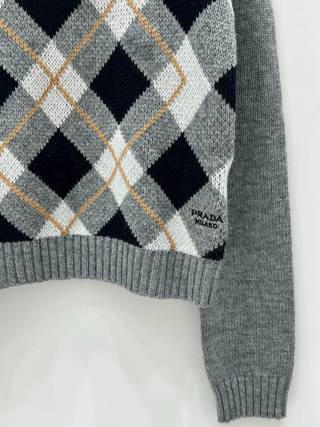 Prada 25 Crop Top Sweater Multicolor Wool 293872