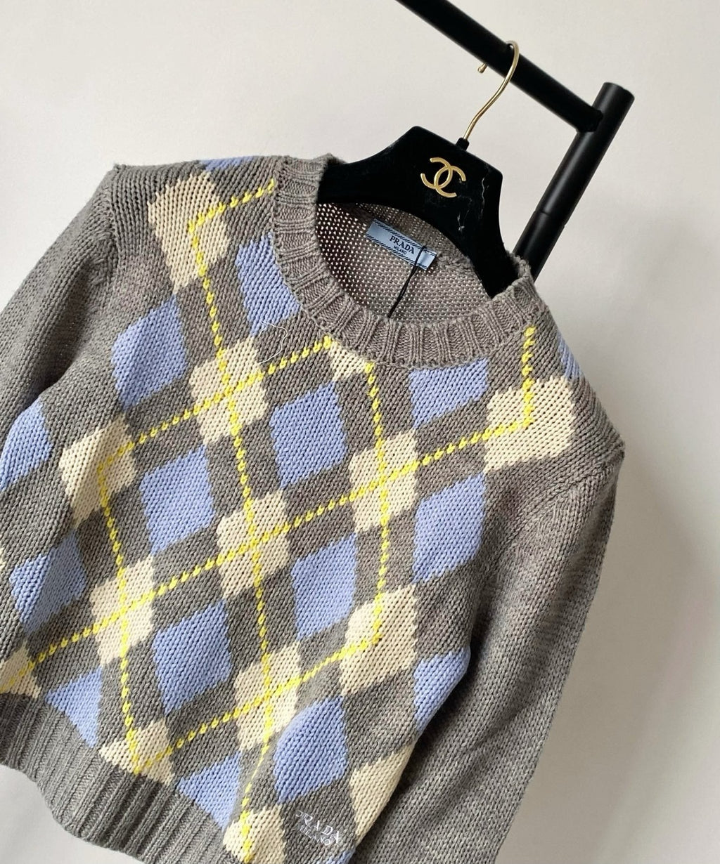 Prada 25 Crop Top Sweater Multicolor Wool 293872
