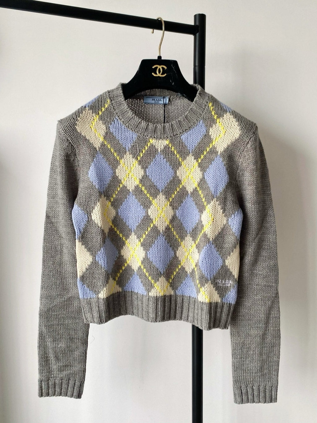 Prada 25 Crop Top Sweater Multicolor Wool 293872