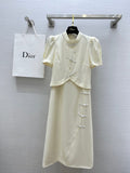 CD 25 Dress Light Cream Cotton