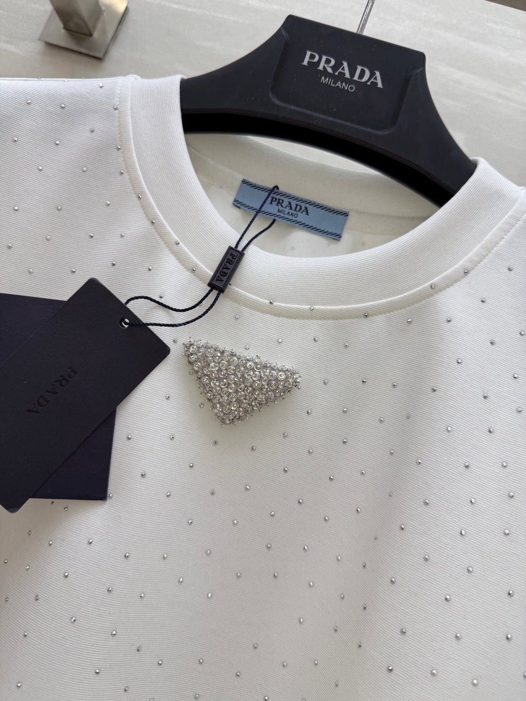 Prada 25 Diamond Dress White Cotton