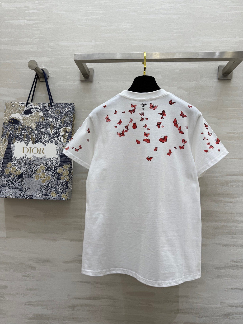 CD Butterfly Lover T-shirt White Red Cotton
