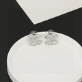 CC Double C Sliver Diamond Earrings