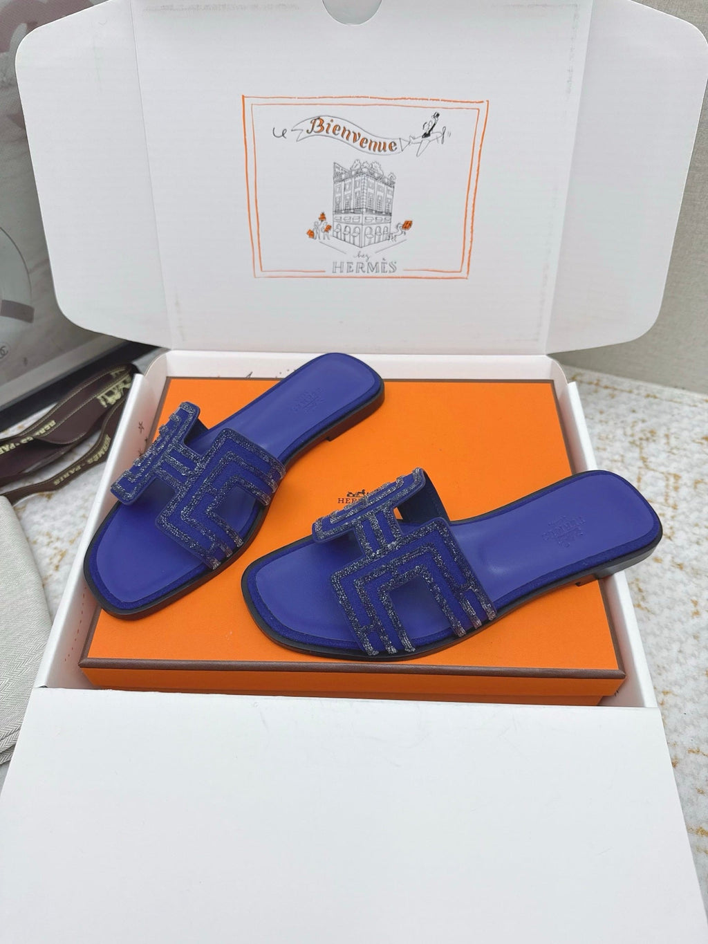 HM 26ss Oran Sandals Cobalt Blue Cowhide 625225