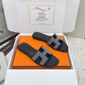 HM 26ss Oran Sandals Black Rhinestone Cowhide 625260