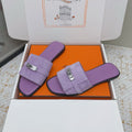 HM 26ss Oasis Sandals Purple Suede Cowhide 625177