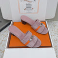 HM 26ss Oasis Sandals 50 Rose Nude Suede Cowhide 625183