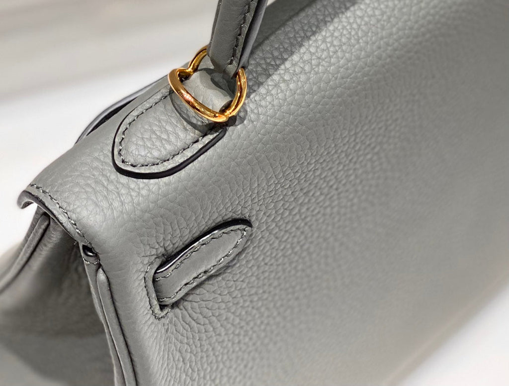 HM KELLY 25CM GRAY TOGO GOLD HARDWARE