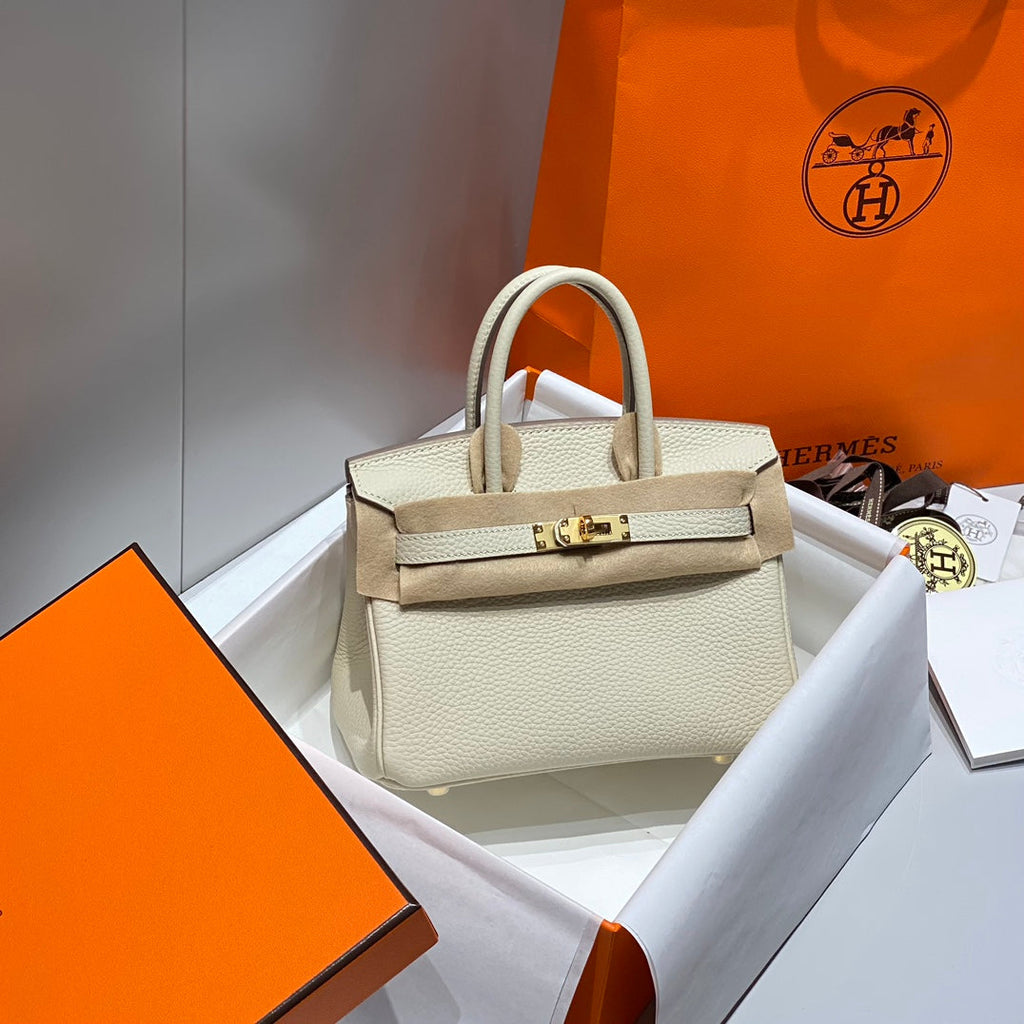 HM Birkin 20cm Craie Togo Leather Gold Hardware