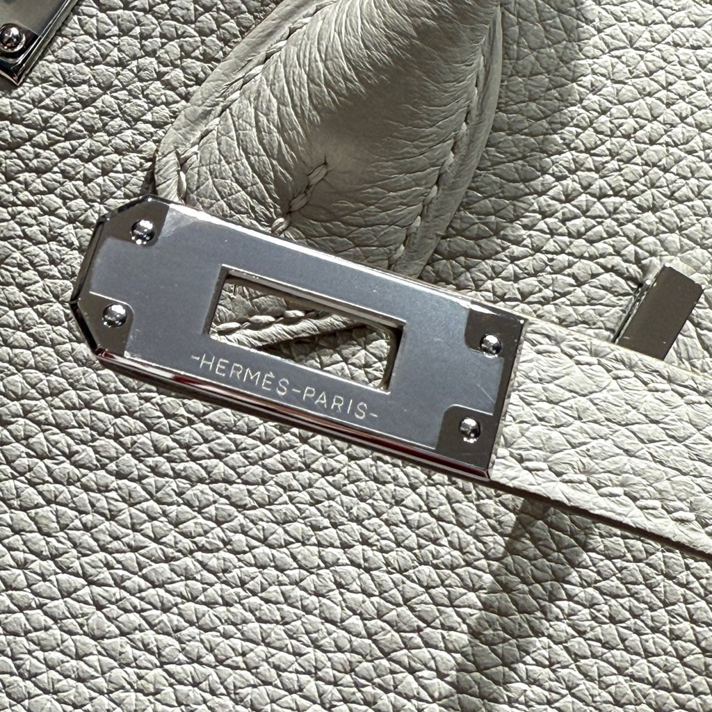 HM BIRKIN 25CM WHITE TOGO LEATHER SILVER HARDWARE 237490