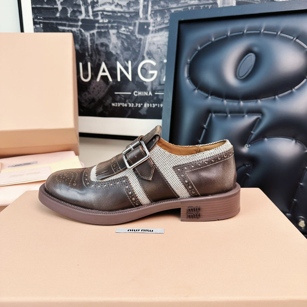 Church's X Miu Loafers Brown Black Calfskin