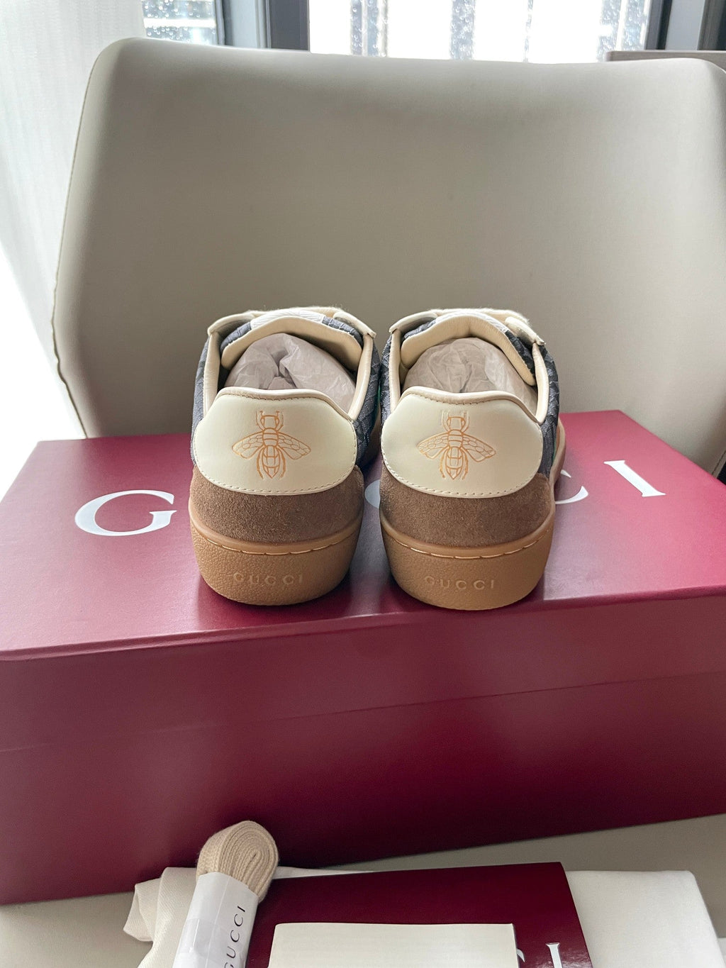 GG 26 Sneaker Brown Gray Canvas Suede 632803