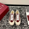 GG 26 Sneaker White Dark Red Canvas Leather 632822