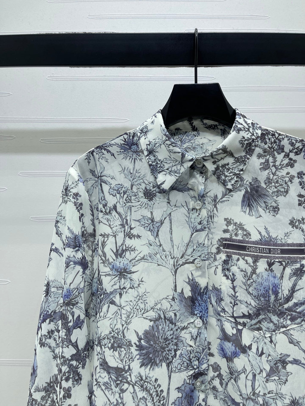 Dior 2026 Print Logo Shirt White Blue Polyester