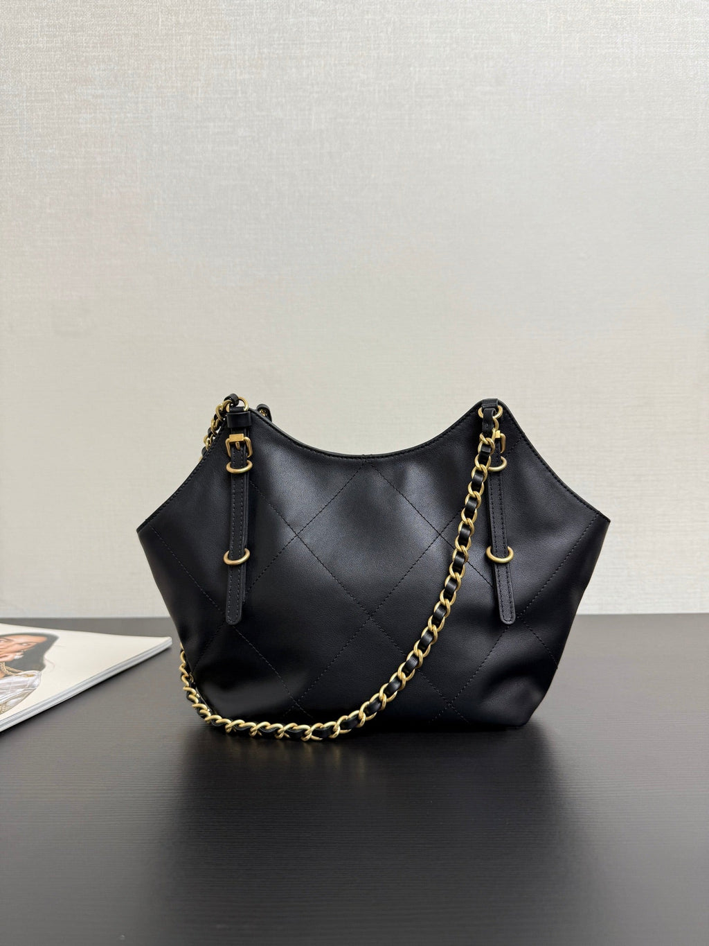 Chanel 2026 Maxi Coco Shopping Tote Bag 30cm Black Calfskin